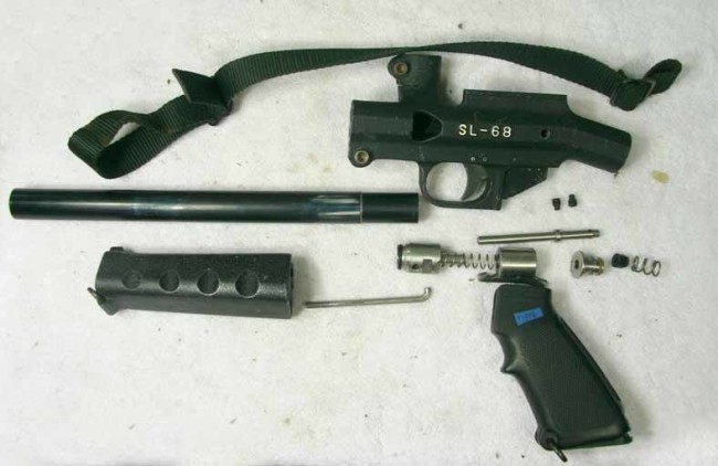 A Tippmann SL-68 1 broken down for inventory.